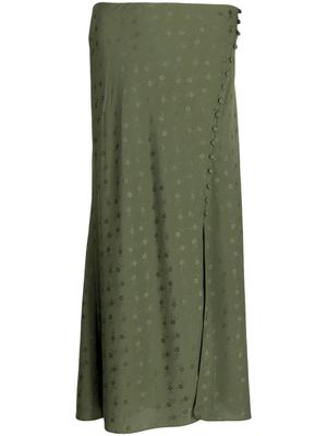 Veronica Beard Franconia jacquard-pattern midi skirt - Green