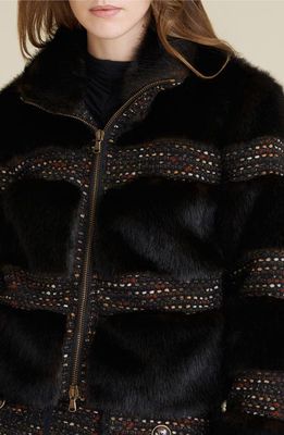 Veronica Beard Fraya Faux Fur Coat in Brown