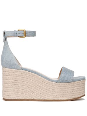 Veronica Beard Gienne 89mm denim wedge sandals - Blue