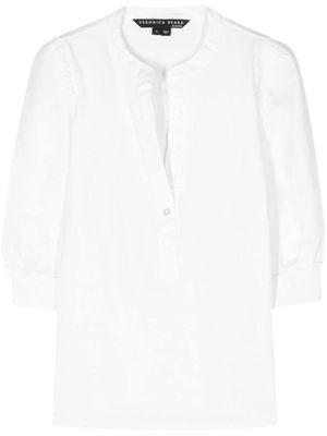 Veronica Beard half-length puff sleeves top - White