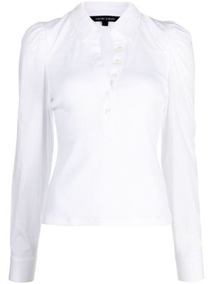 Veronica Beard Hania fine-ribbed shirt top - White