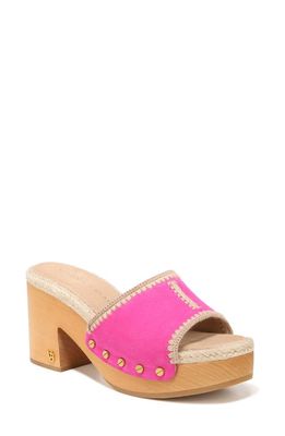 Veronica Beard Hannalee Jute Platform Slide Sandal in Fuchsia- Dm