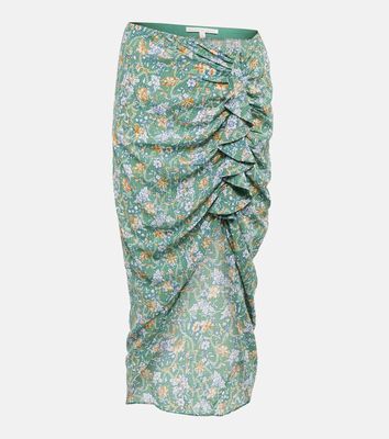 Veronica Beard Hazel floral asymmetric midi skirt