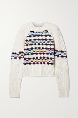 Veronica Beard - Jimena Merino Wool-jacquard Sweater - Cream