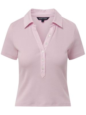 Veronica Beard Kearney ribbed polo shirt - Pink