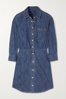 Veronica Beard - Keston Gathered Denim Shirt Dress - Blue