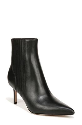 Veronica Beard Lisa 70mm Pointed Toe Bootie in Black Leather
