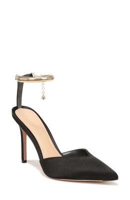 Veronica Beard Lisa Chain Ankle Strap Pointed Toe Pump in Black
