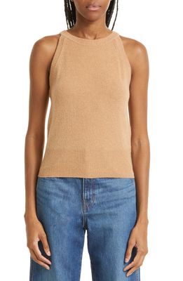 Veronica Beard Myrick Cashmere Sweater Tank in Camel