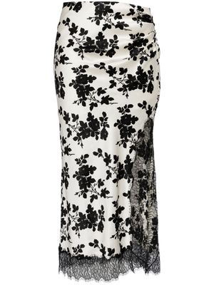 Veronica Beard Nasime floral-print midi skirt - White