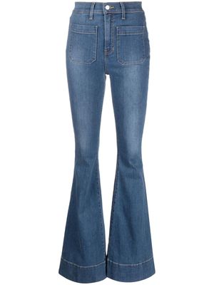 Veronica Beard patch pocket flared jeans - Blue