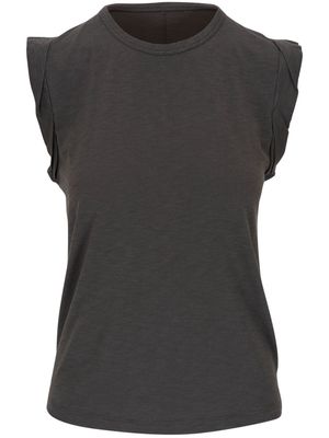 Veronica Beard pintuck-detail Pima cotton T-shirt - Grey