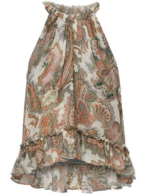 Veronica Beard Renee paisley-print silk top - Neutrals
