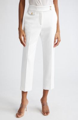 Veronica Beard Renzo Crop Pants in Off White/Gold