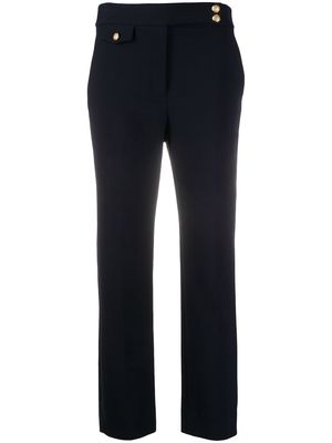 Veronica Beard Renzo embossed button detail trousers - Blue