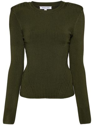 Veronica Beard ribbed-knit long-sleeve top - Green