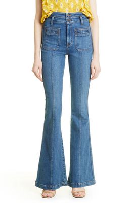 Veronica Beard Sheridan Bell Bottom Jeans in Cornflower
