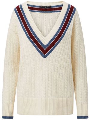 Veronica Beard Sibley cable-knit jumper - White