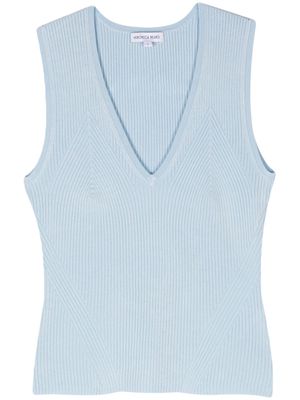 Veronica Beard Sid ribbed-knit top - Blue