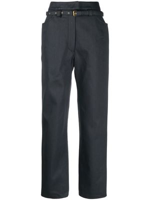 Veronique Leroy belted-waist tailored trousers - Grey