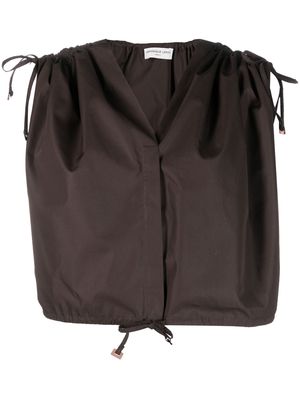 Veronique Leroy draped-detailing cropped top - Brown