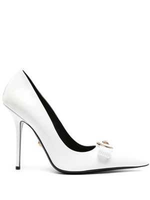 Versace 110mm Gianni Ribbon leather pumps - White