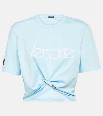 Versace 1978 Re-Edition logo cotton crop top