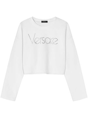 Versace 1978 Re-Edition Logo cropped sweatshirt - White