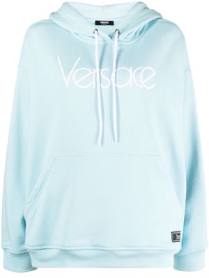 Versace 1978 Re-Edition logo-embroidered hoodie - Blue