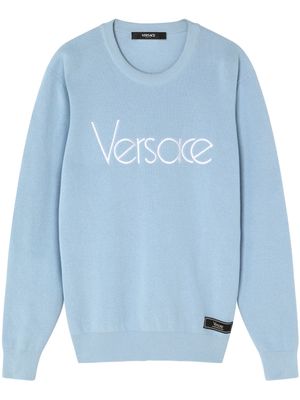 Versace 1978 Re-Edition logo-embroidery jumper - Blue