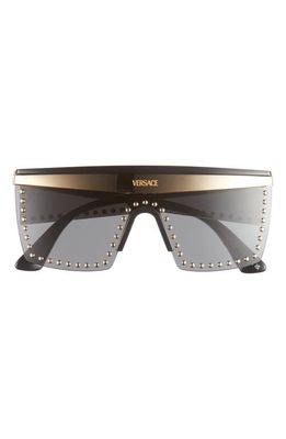 Versace 44mm Shield Sunglasses in Transparent Grey
