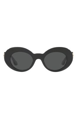 Versace 45mm Small Oval Sunglasses in Black /Dark Grey