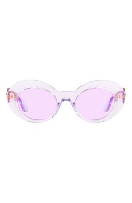 Versace 45mm Small Oval Sunglasses in Transparent Violet