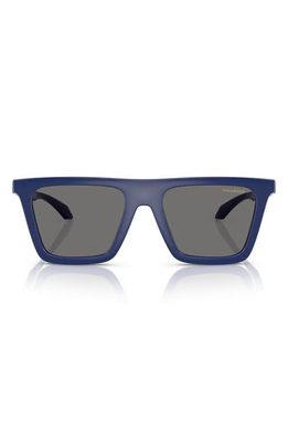 Versace 53mm Polarized Rectangular Sunglasses in Blue