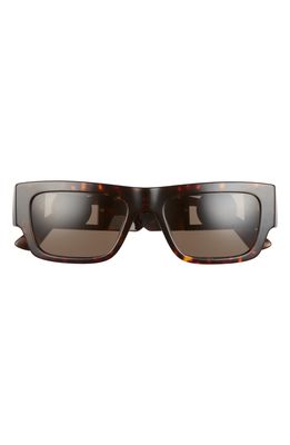 Versace 53mm Rectangular Sunglasses in Havana/brown
