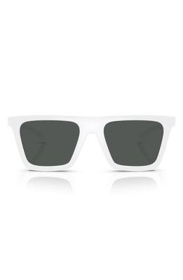 Versace 53mm Rectangular Sunglasses in White