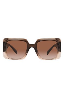 Versace 54mm Gradient Rectangle Sunglasses in Trans Brown