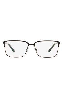 Versace 54mm Rectangular Optical Glasses in Matte Black