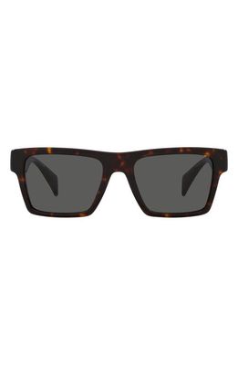 Versace 54mm Rectangular Sunglasses in Havana