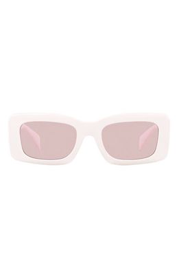 Versace 54mm Rectangular Sunglasses in White