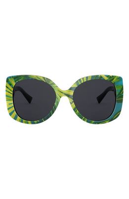 Versace 56mm Butterfly Sunglasses in Green/Blue/Grey