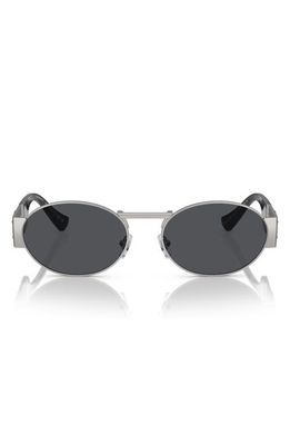 Versace 56mm Oval Sunglasses in Black Silver