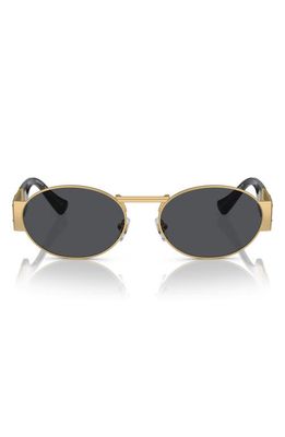 Versace 56mm Oval Sunglasses in Dark Grey