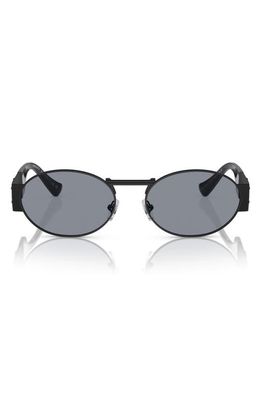 Versace 56mm Oval Sunglasses in Matte Black