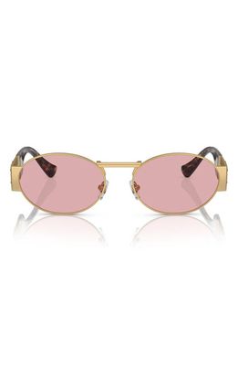 Versace 56mm Oval Sunglasses in Matte Gold