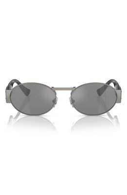 Versace 56mm Oval Sunglasses in Matte Grey