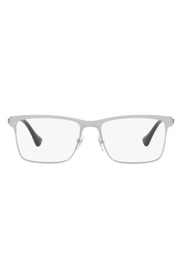 Versace 56mm Rectangular Optical Glasses in Gunmetal