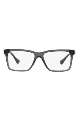 Versace 56mm Rectangular Optical Glasses in Transparent Grey