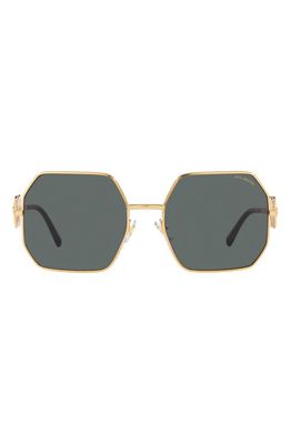 Versace 58mm Polarized Irregular Square Sunglasses in Gold