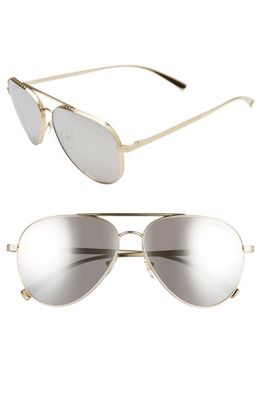 Versace 59mm Aviator Sunglasses in Pale Gold/Grey Silver Mirror
